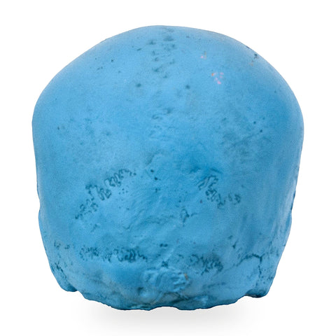 'E capuzzelle, il Culto delle Anime Pezzentelle - Teschi scultura in resina azzurra opaca da 14cm