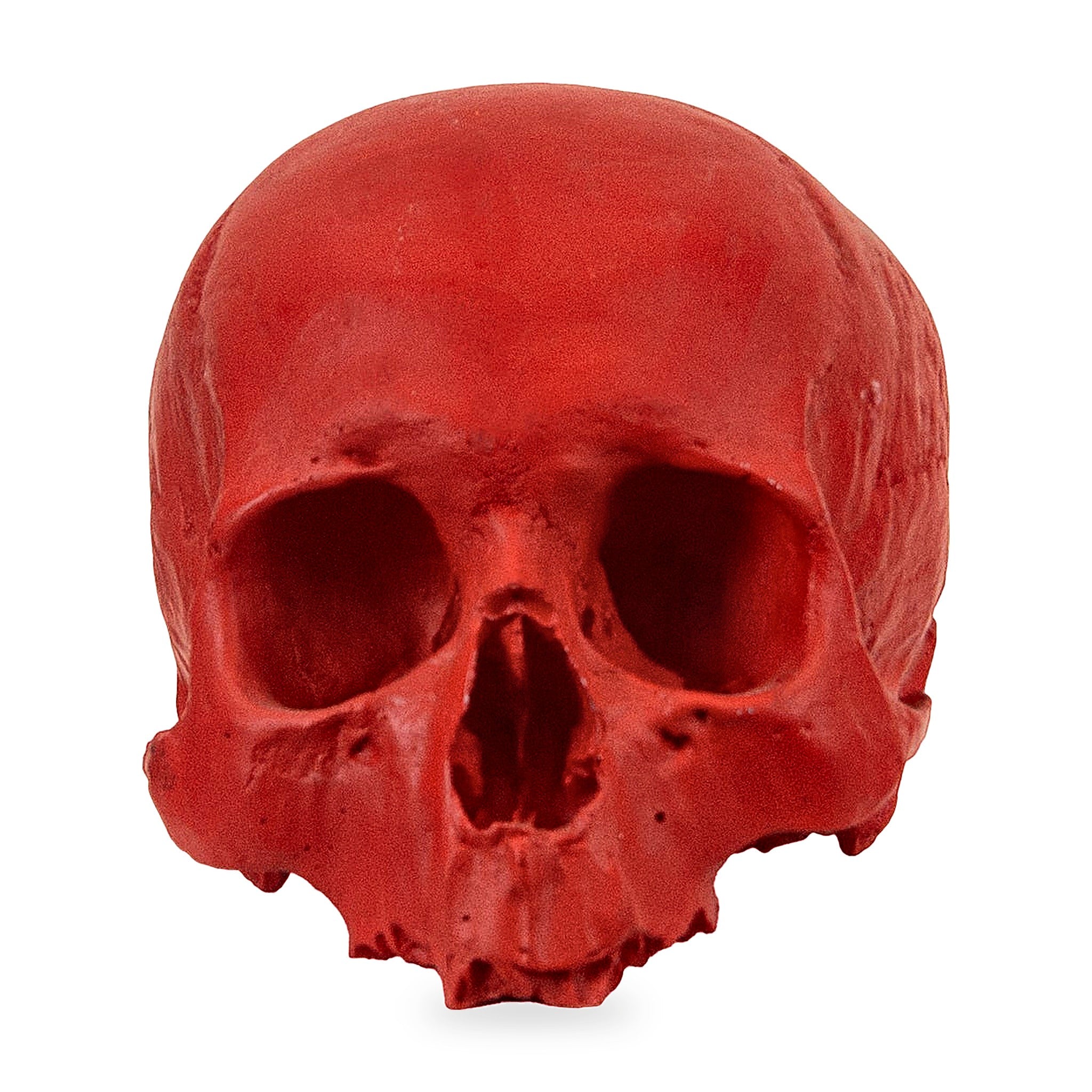 'E capuzzelle, il Culto delle Anime Pezzentelle - Teschi scultura in resina rossa opaca da 14cm