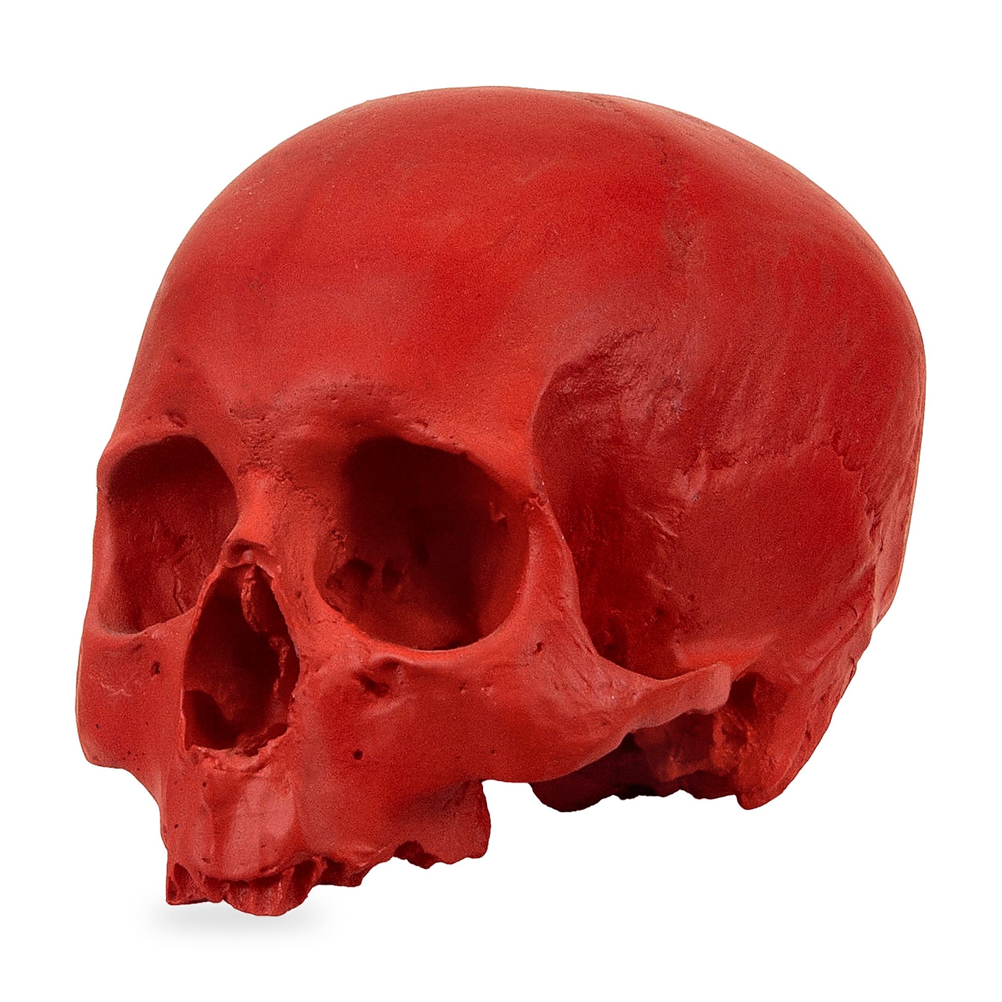 'E capuzzelle, il Culto delle Anime Pezzentelle - Teschi scultura in resina rossa opaca da 14cm