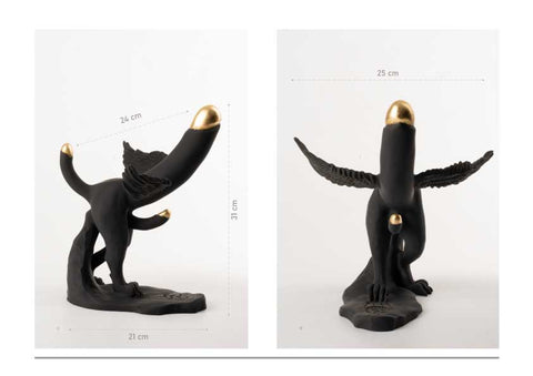 Uocchi, maluocchi and made the uocchie - resin sculpture of the winged phallus