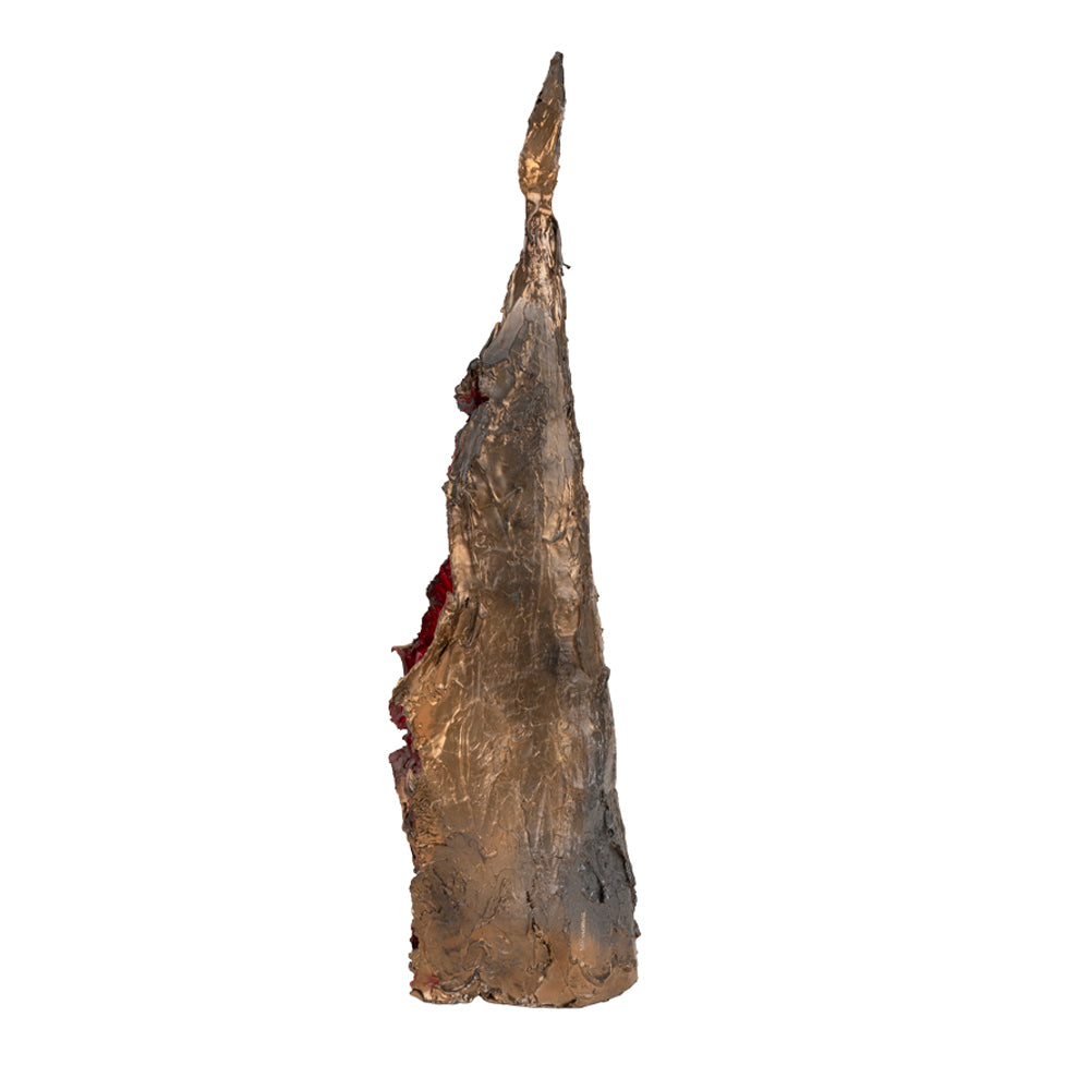 SanG E'NNá Polis - papier-mâché and gold leaf sculpture
