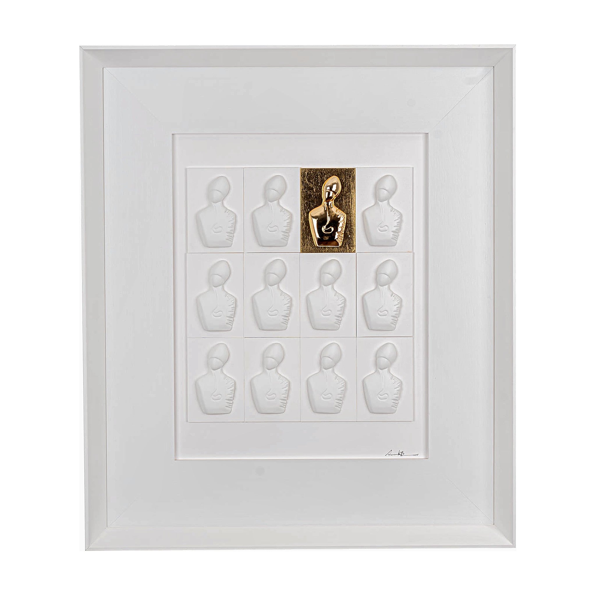 The new San Gennaro - sculpture in gold leaf resin on a white background (vers.60x70)