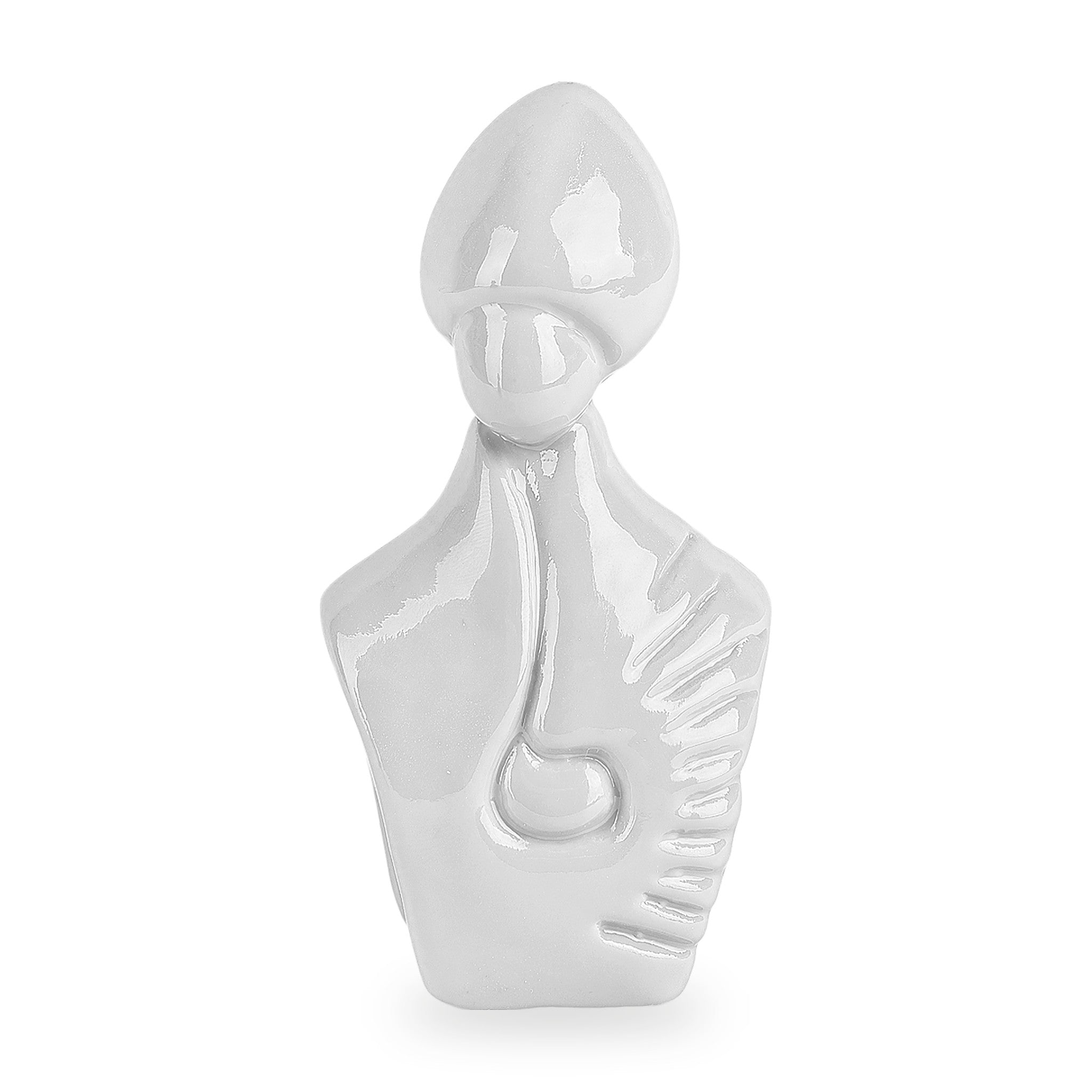 il nuovo San Gennaro - scultura in terracotta bianca smaltata a freddo con finitura lucida da 10 cm