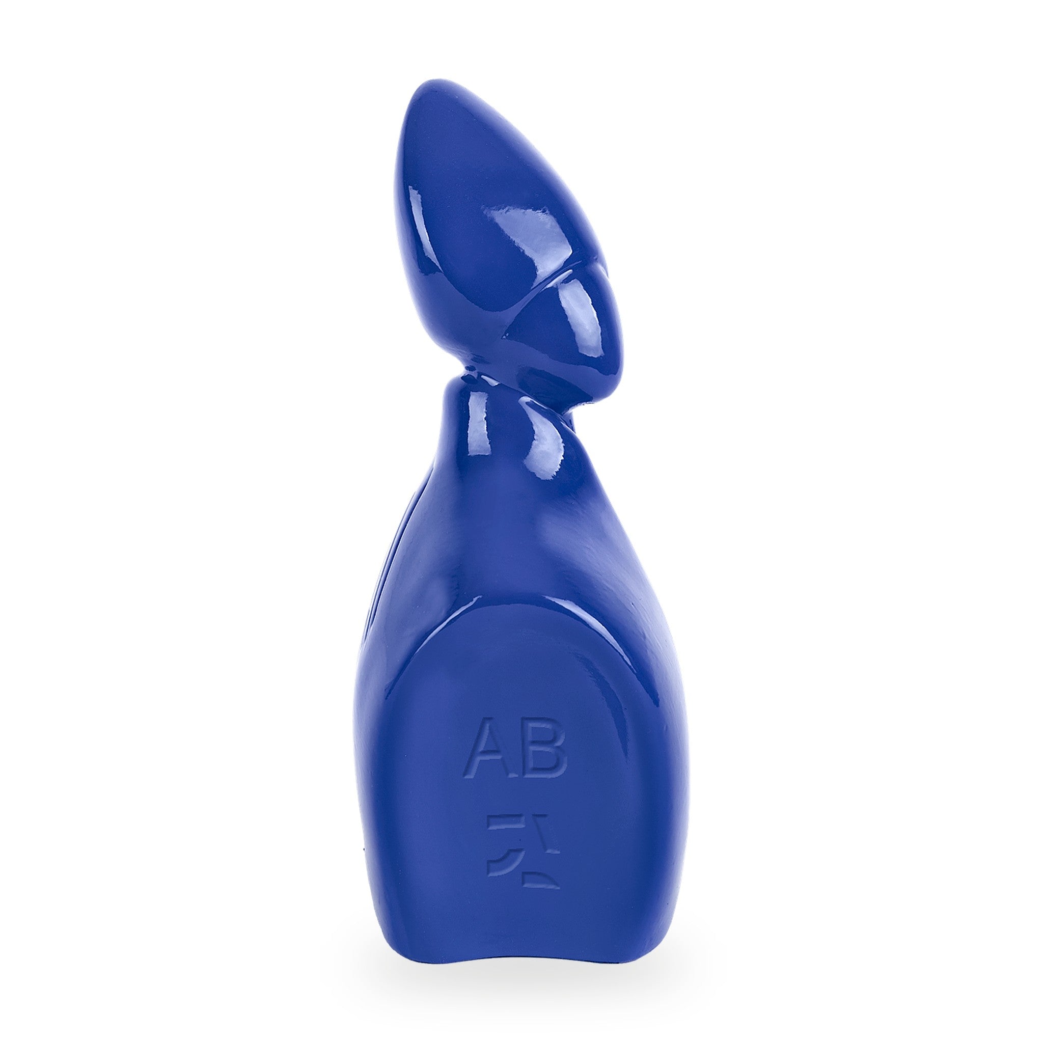 il nuovo San Gennaro - scultura in terracotta blu smaltata a freddo con finitura lucida da 10 cm