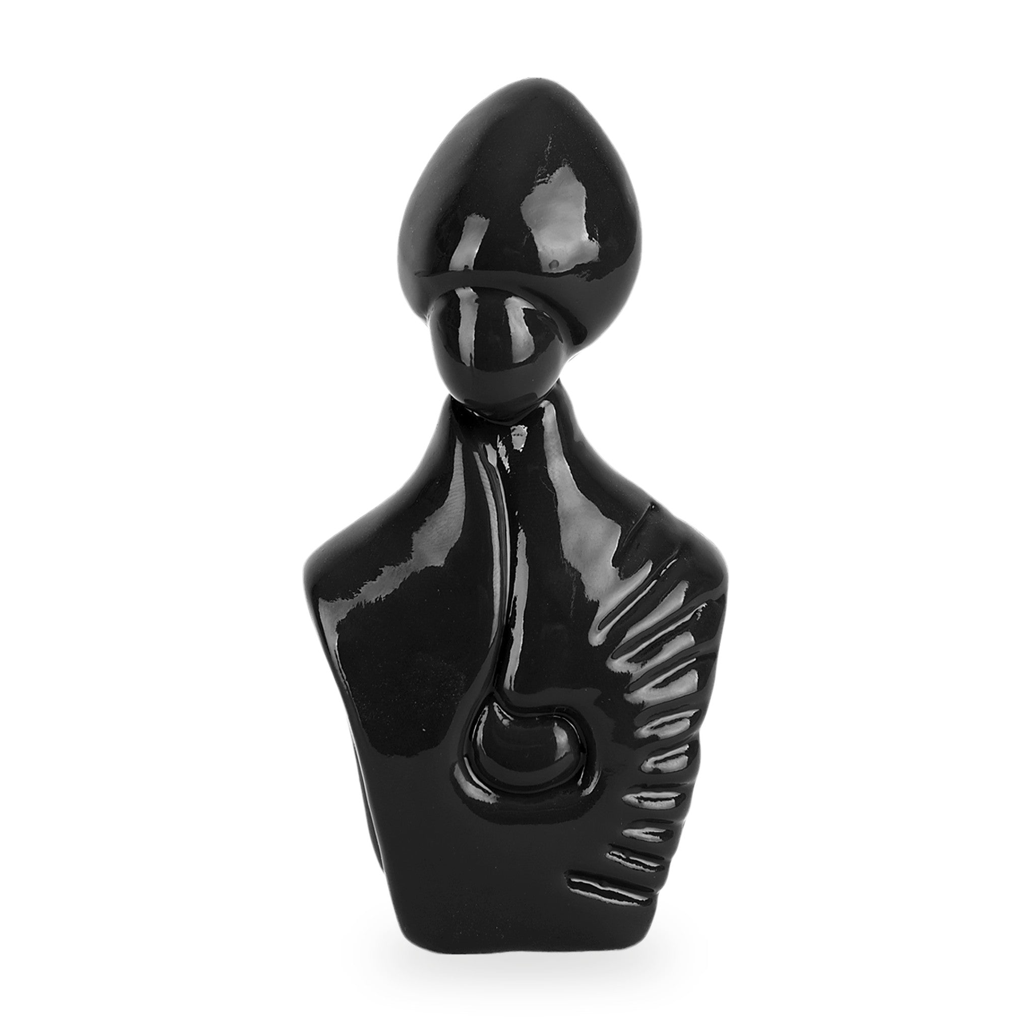il nuovo San Gennaro - scultura in terracotta nera smaltata a freddo con finitura lucida da 10 cm