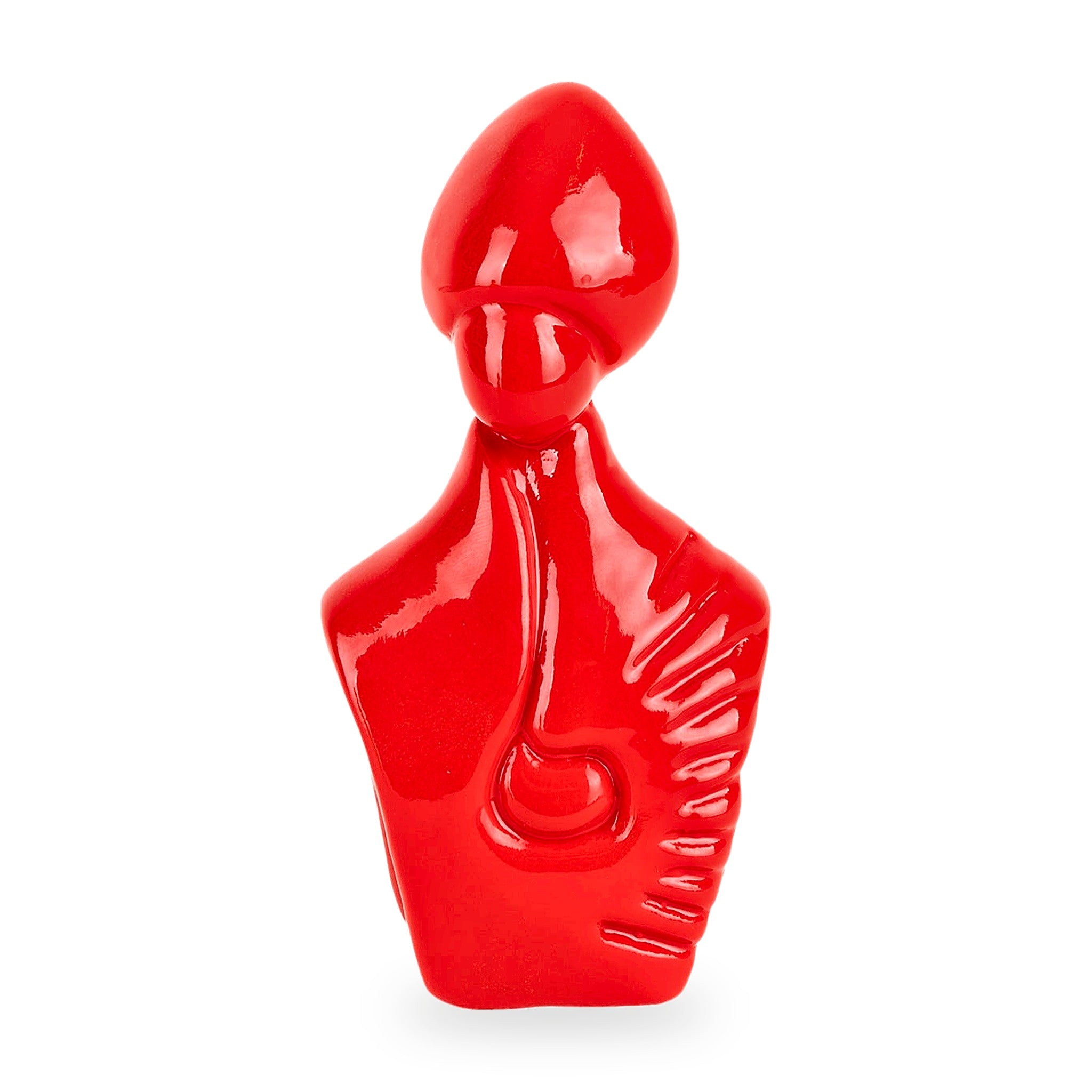 il nuovo San Gennaro - scultura in terracotta rossa smaltata a freddo con finitura lucida da 10 cm