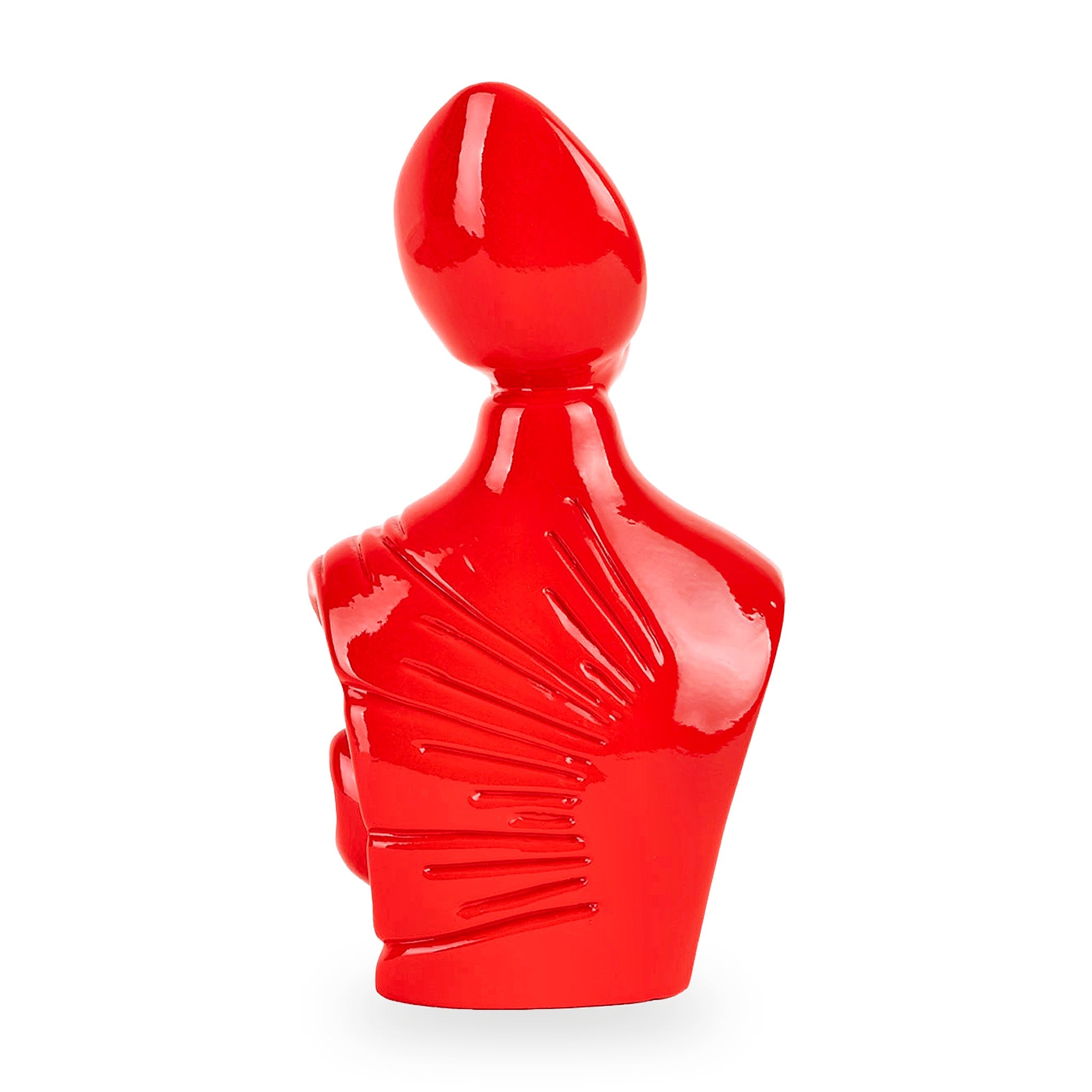 il nuovo San Gennaro - scultura in terracotta rossa smaltata a freddo con finitura lucida da 10 cm