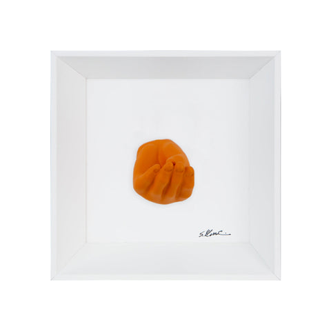 Ma che vvuò - the language of the hands with resin sculpture and white background painting with Italian handcrafted frame