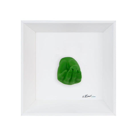 Ma che vvuò - the language of the hands with resin sculpture and white background painting with Italian handcrafted frame