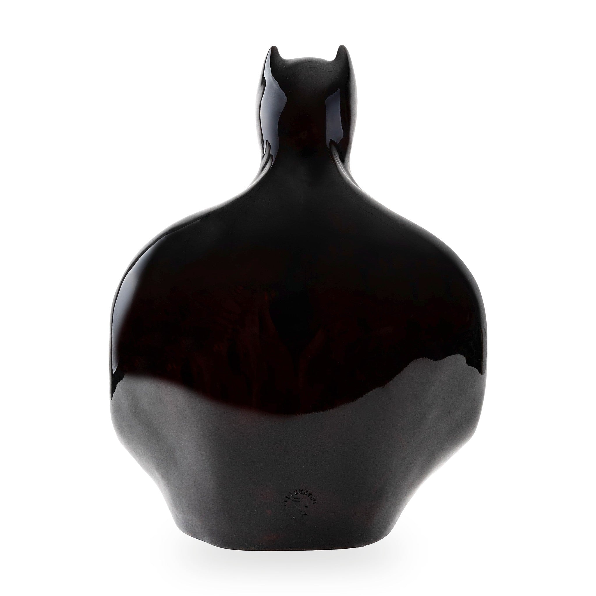 Man in black - scultura in resina trasparente nero con cuore in resina cromata oro (vers.40x25 cm)