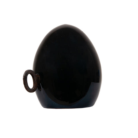 Egg of Virgil, the secrets of Naples - Sculpture in fire-glazed terracotta and iron key
