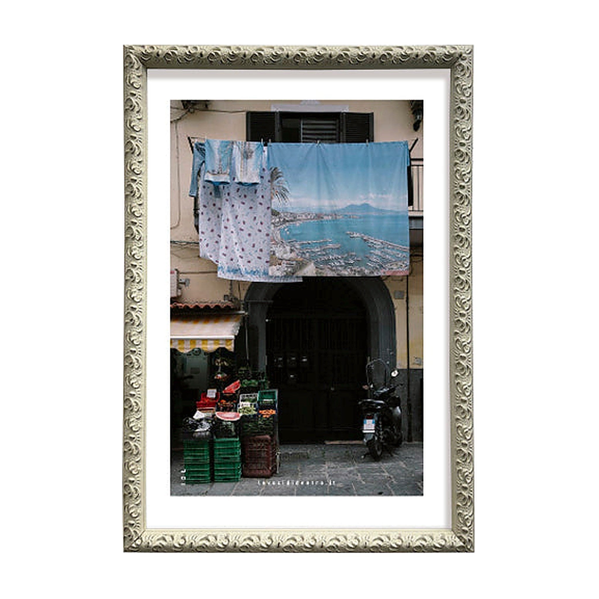 Panni spasi - photographic print of Naples with an Italian handcrafted frame