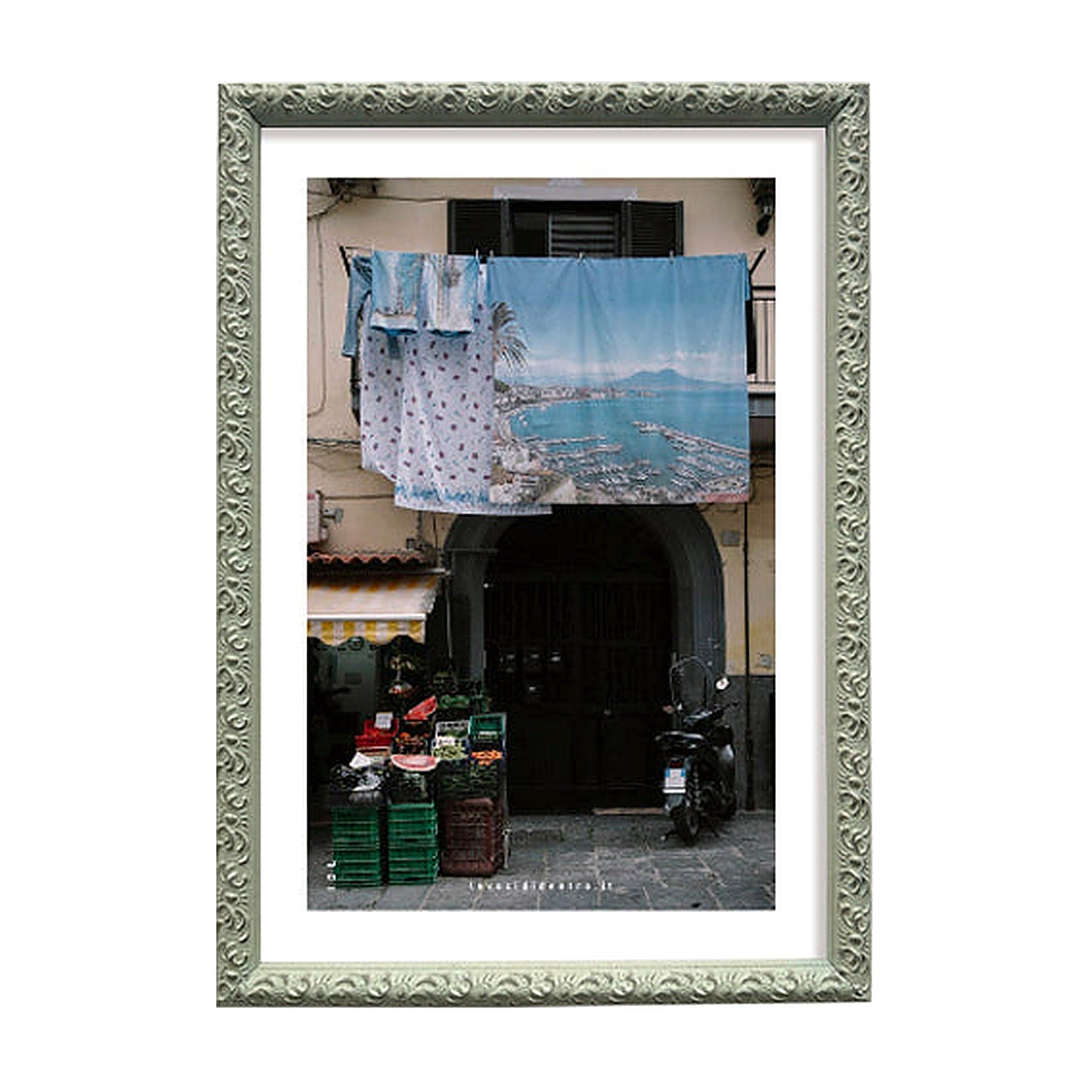 Panni spasi - photographic print of Naples with an Italian handcrafted frame