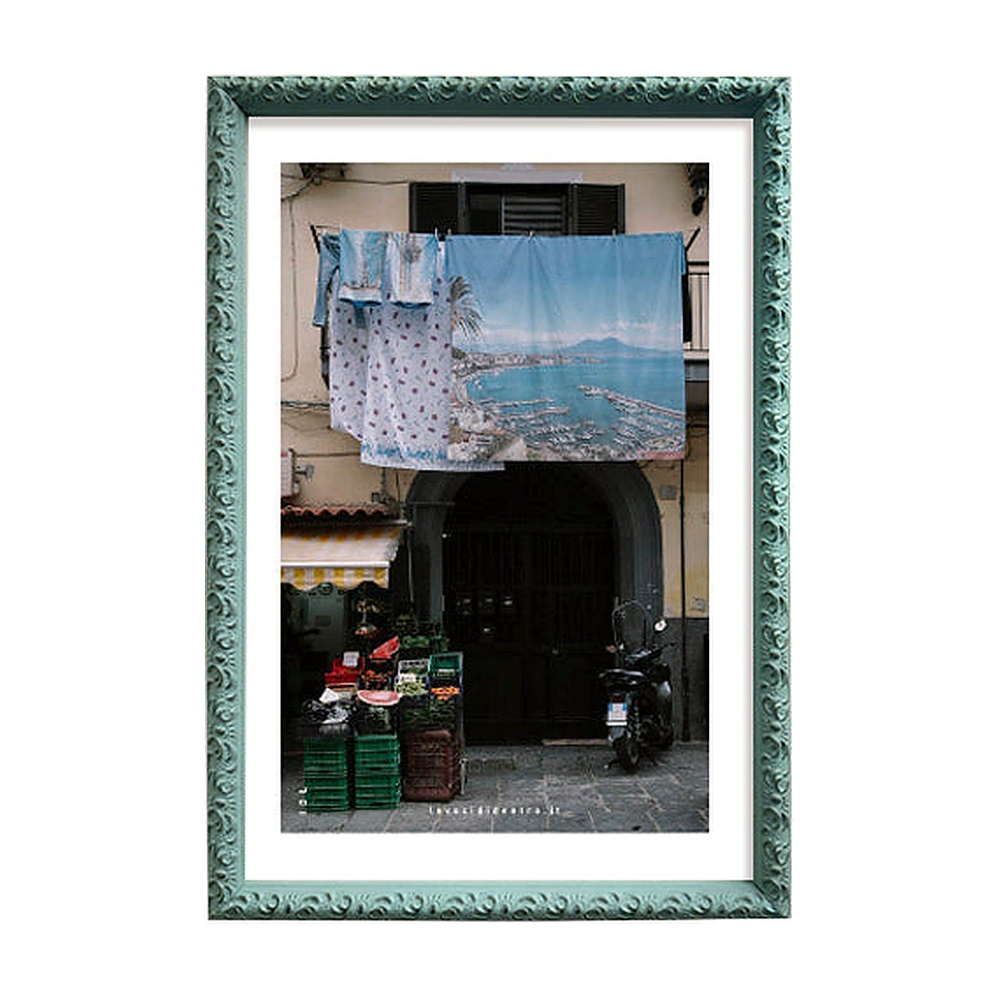 Panni spasi - photographic print of Naples with an Italian handcrafted frame
