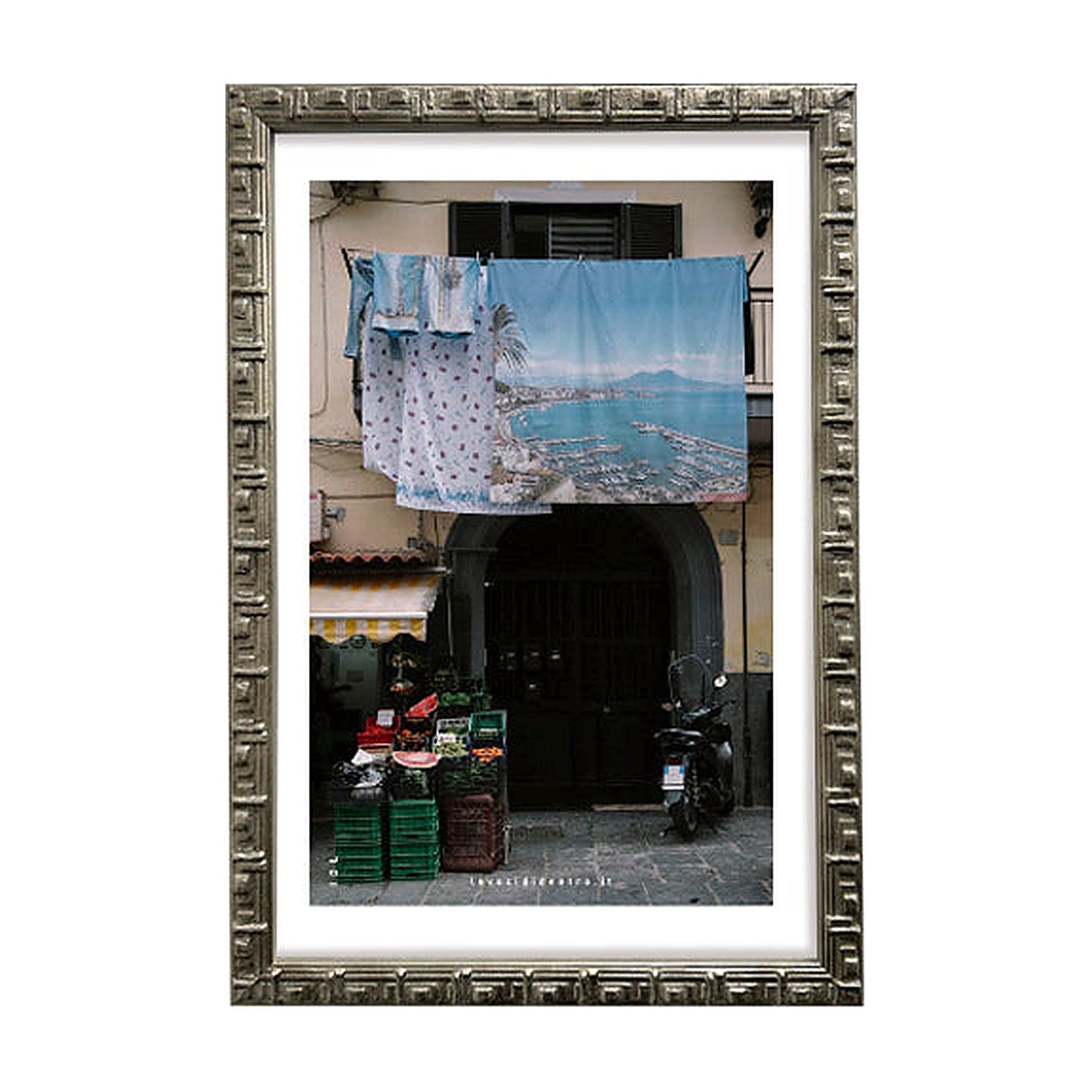 Panni spasi - photographic print of Naples with an Italian handcrafted frame