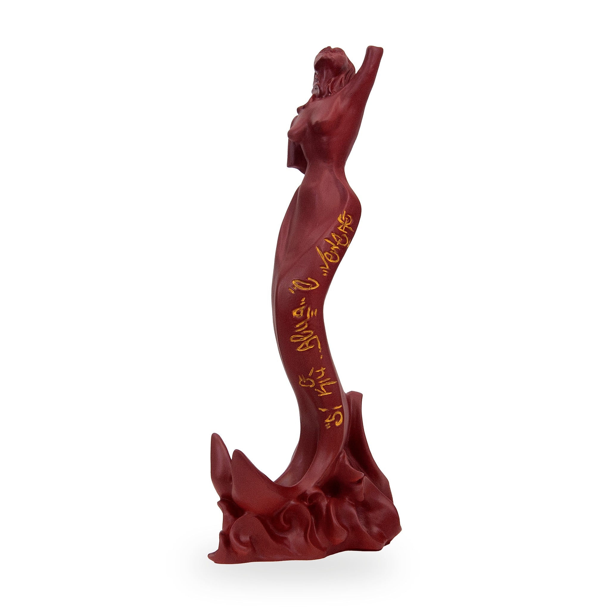 Partenope è cchiù bell' 'e Venere - scultura in resina bordeaux sulla sirena protettrice di Napoli