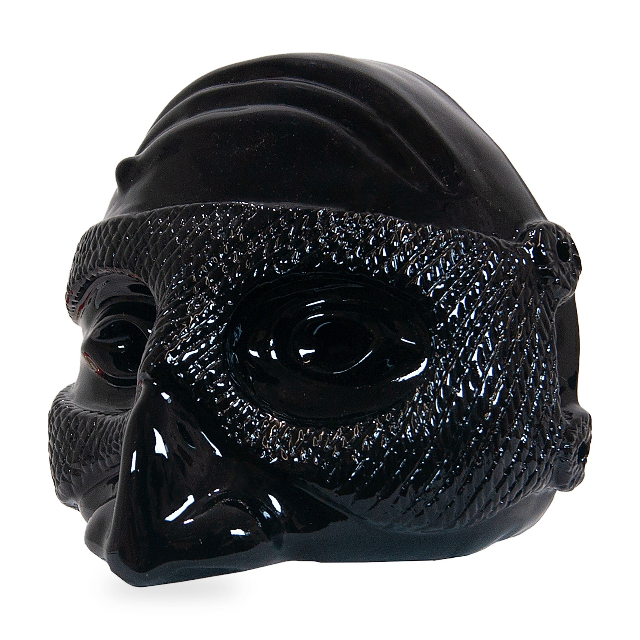 Pulcimask - scultura in resina nero lucido (vers. grande)