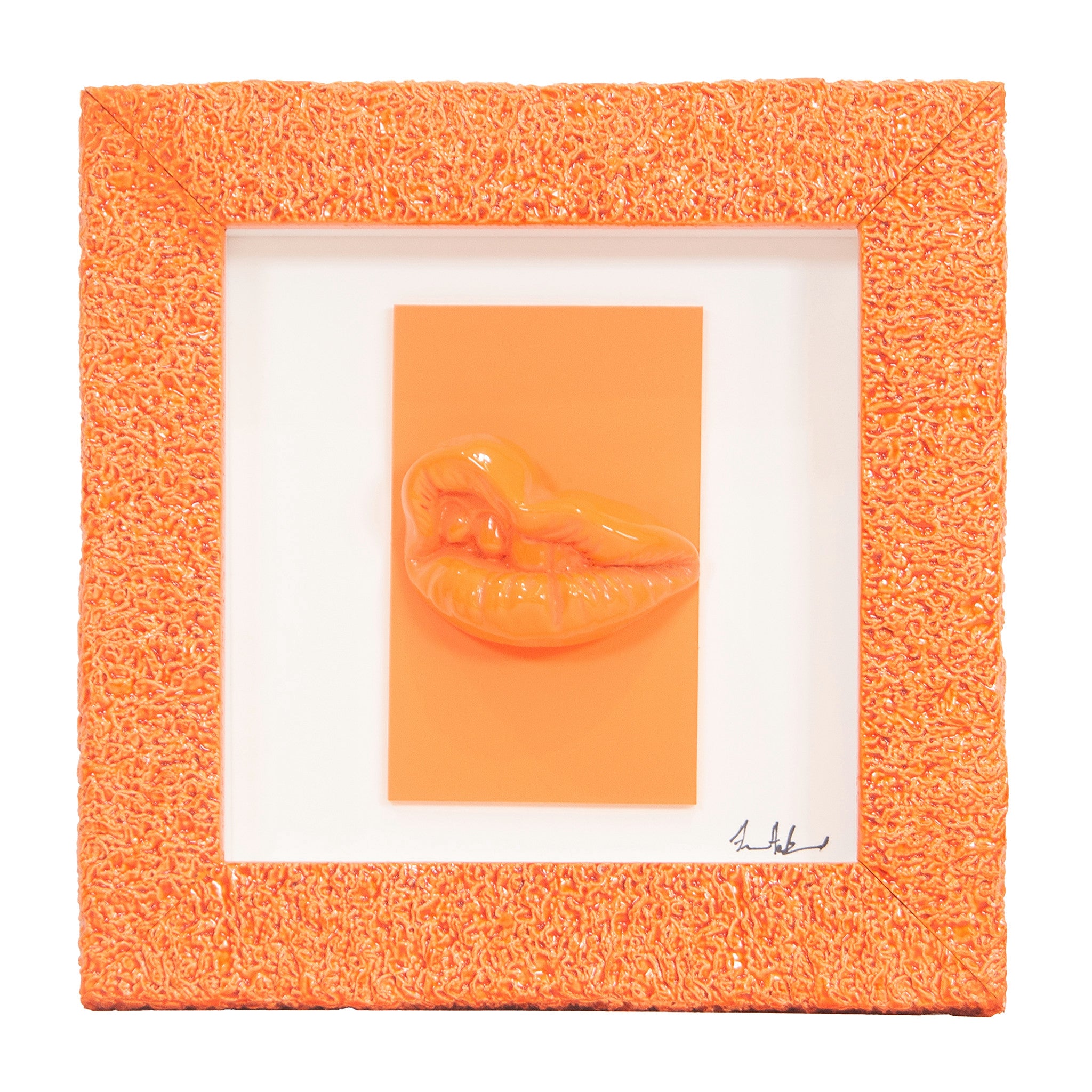 Quadro Bocche 'E Vaiasse Monocrome Arancio 19x19