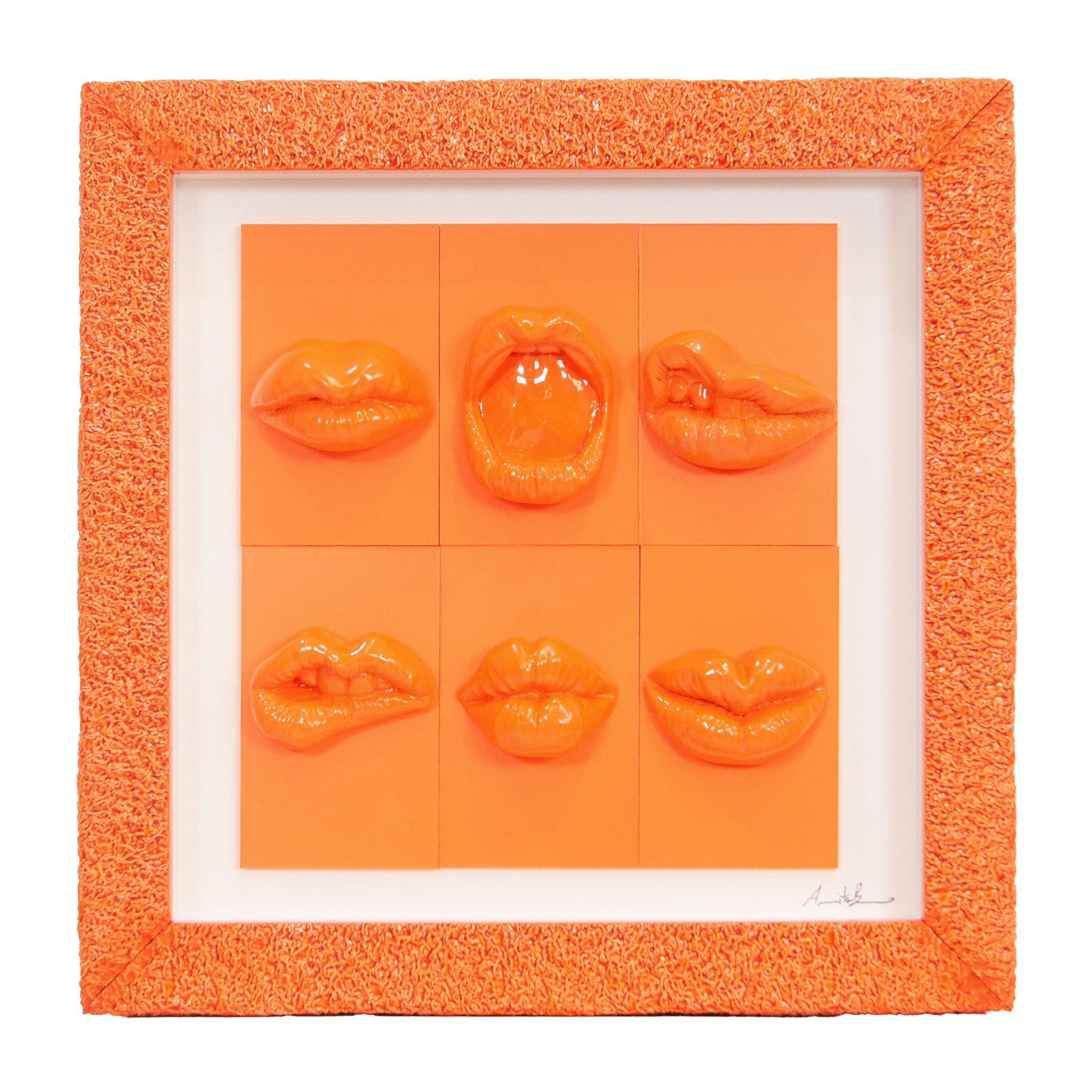 Quadro Bocche Monocrome Arancio 30x30