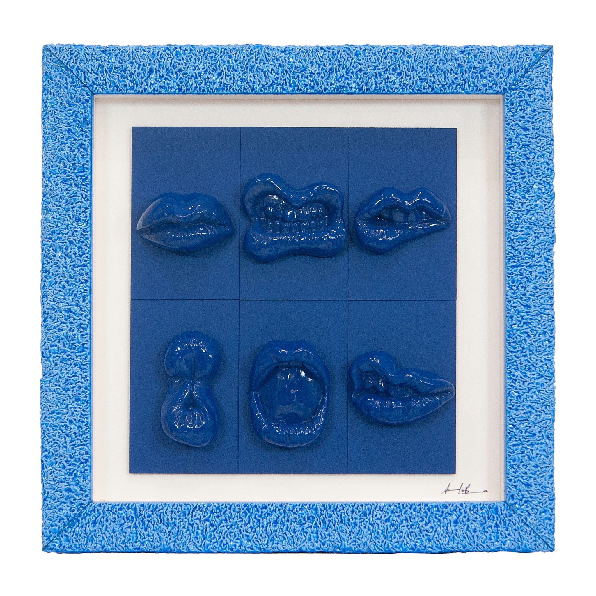 Quadro Bocche Monocrome Blu 30x30