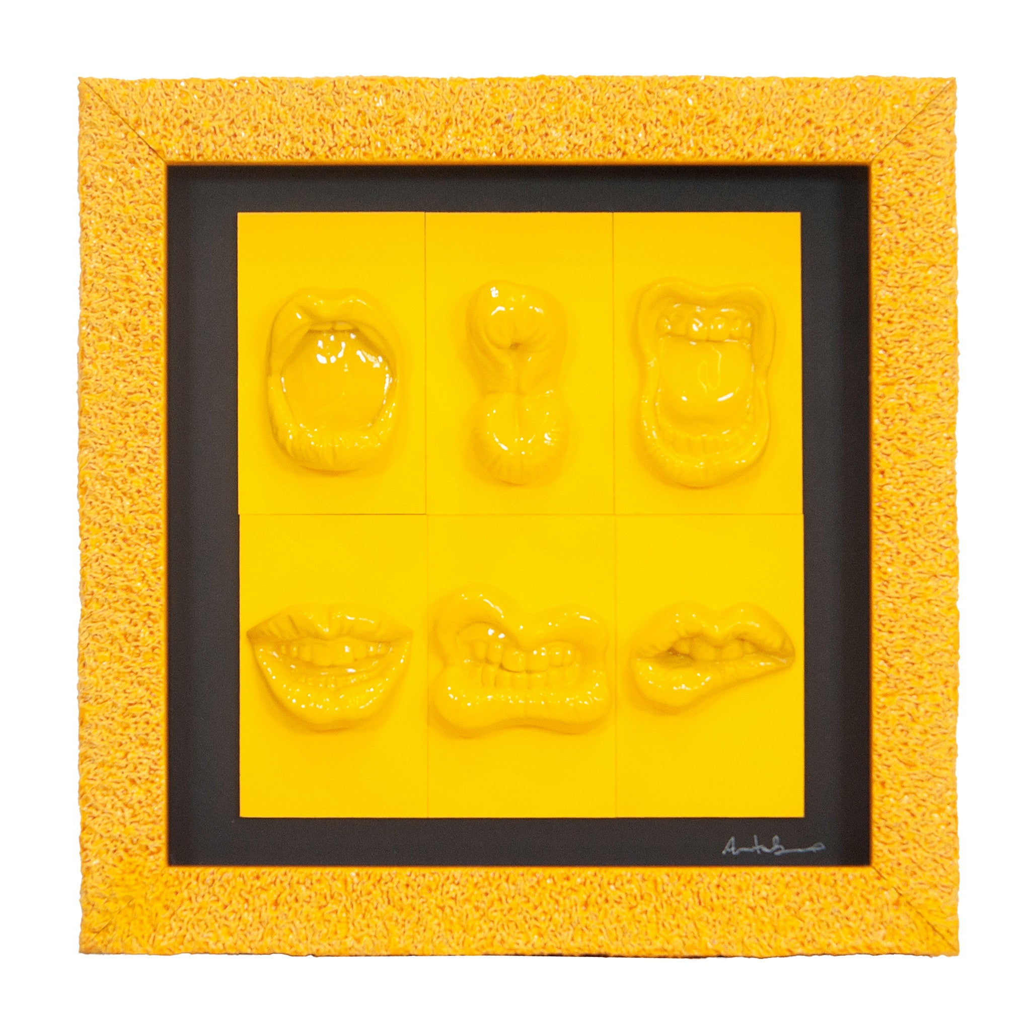 Quadro Bocche Monocrome Giallo 30x30