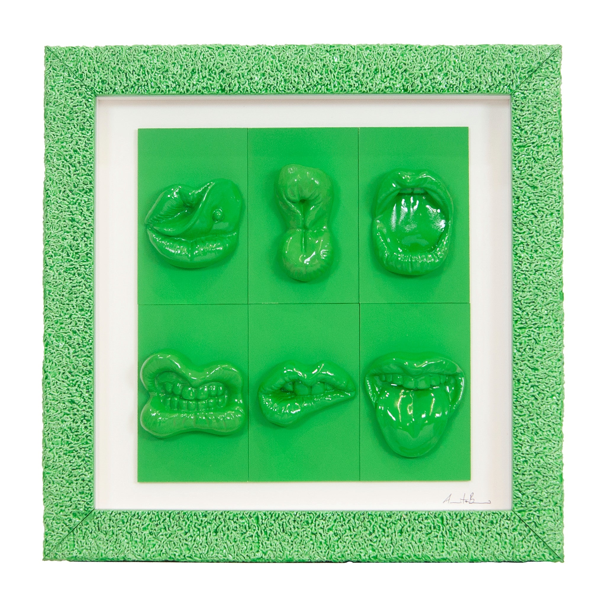 Quadro Bocche Monocrome Verde 30x30