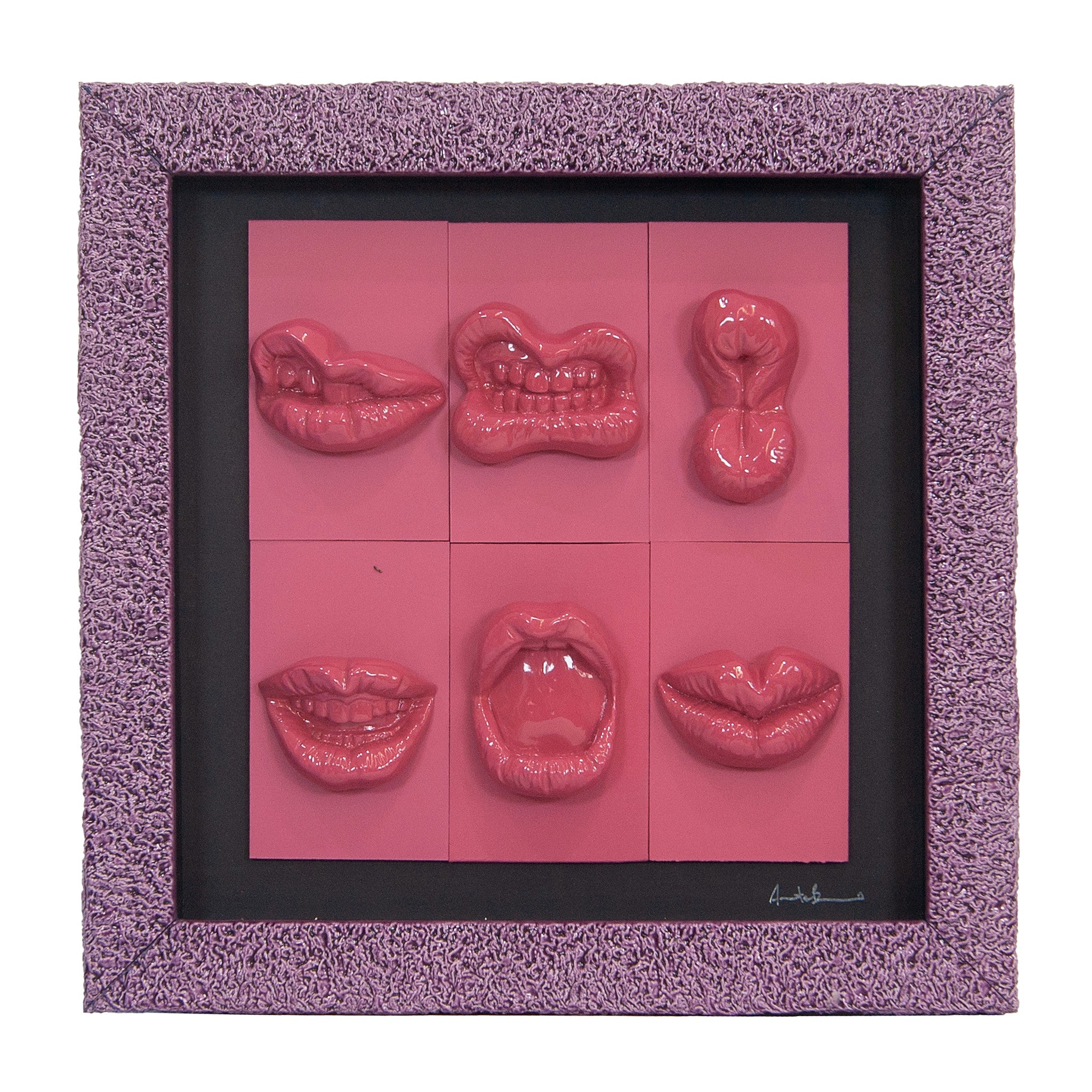Quadro Bocche Monocrome Viola 30x30