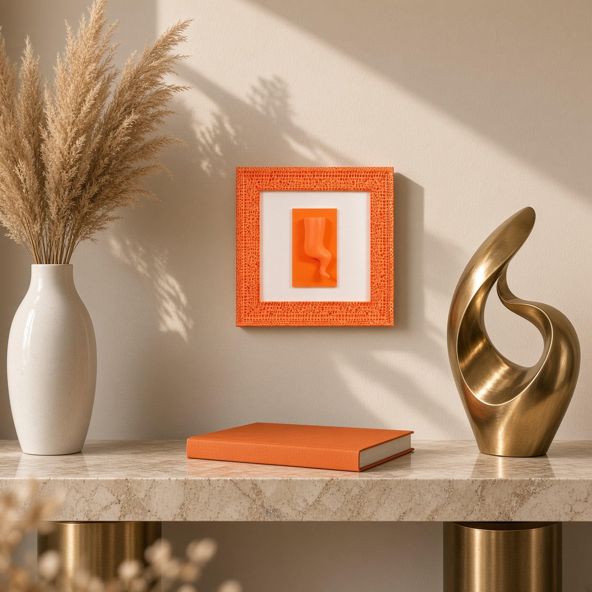 Quadro Corno Monocrome Arancio 19x19