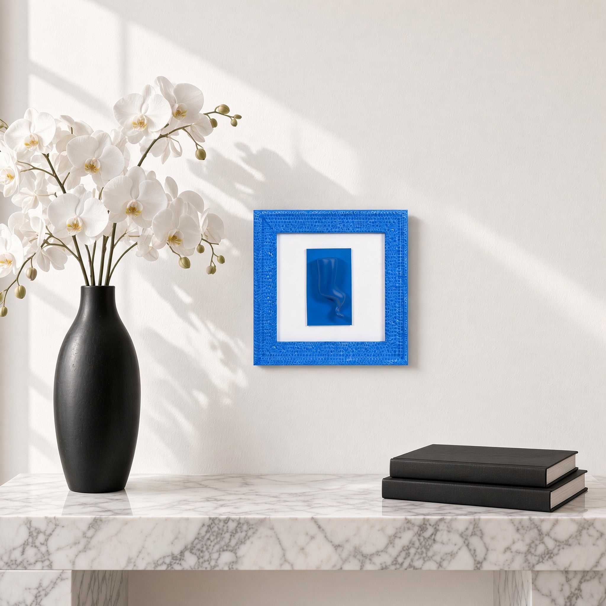 Quadro Corno Monocrome Blu 19x19