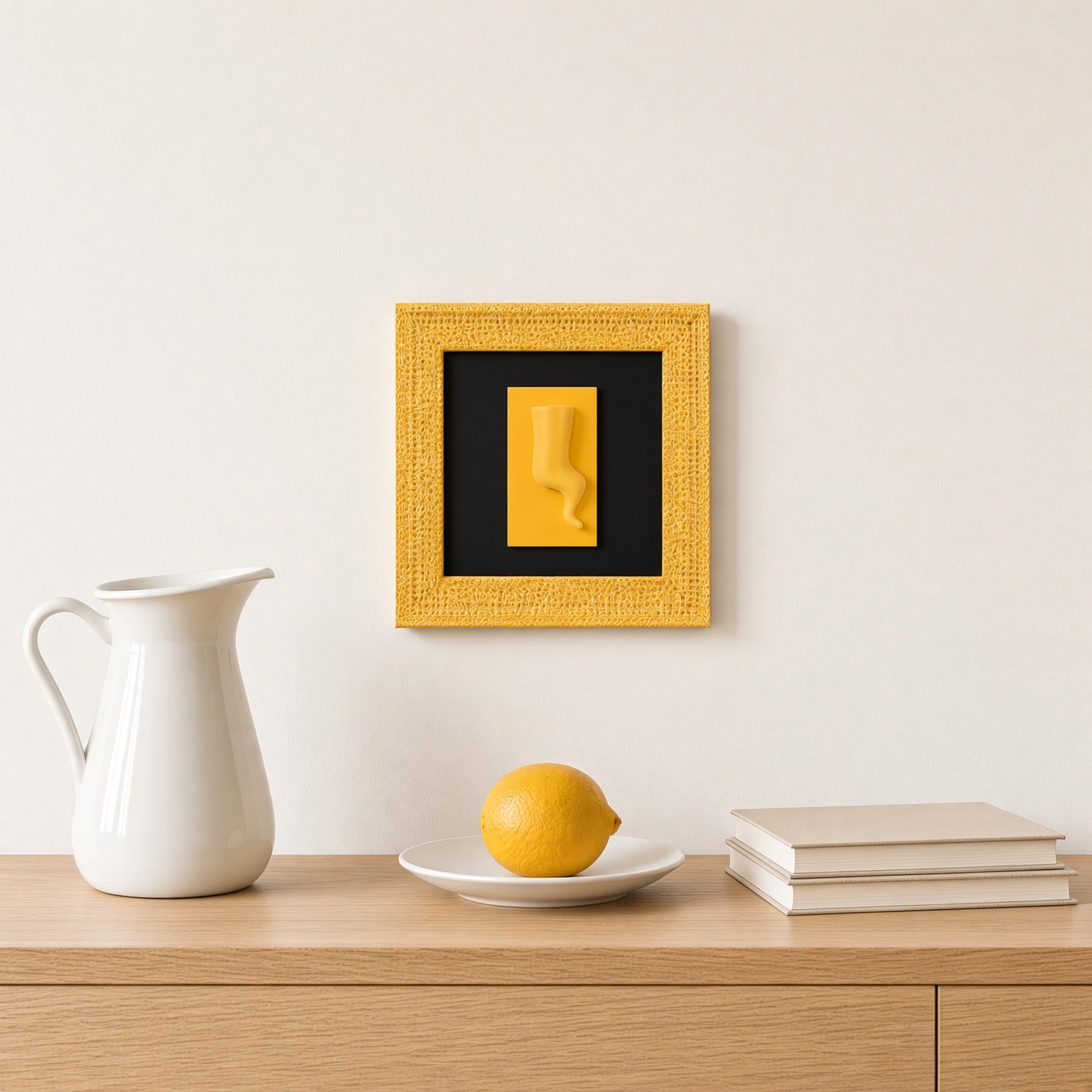 Quadro Corno Monocrome Giallo 19x19
