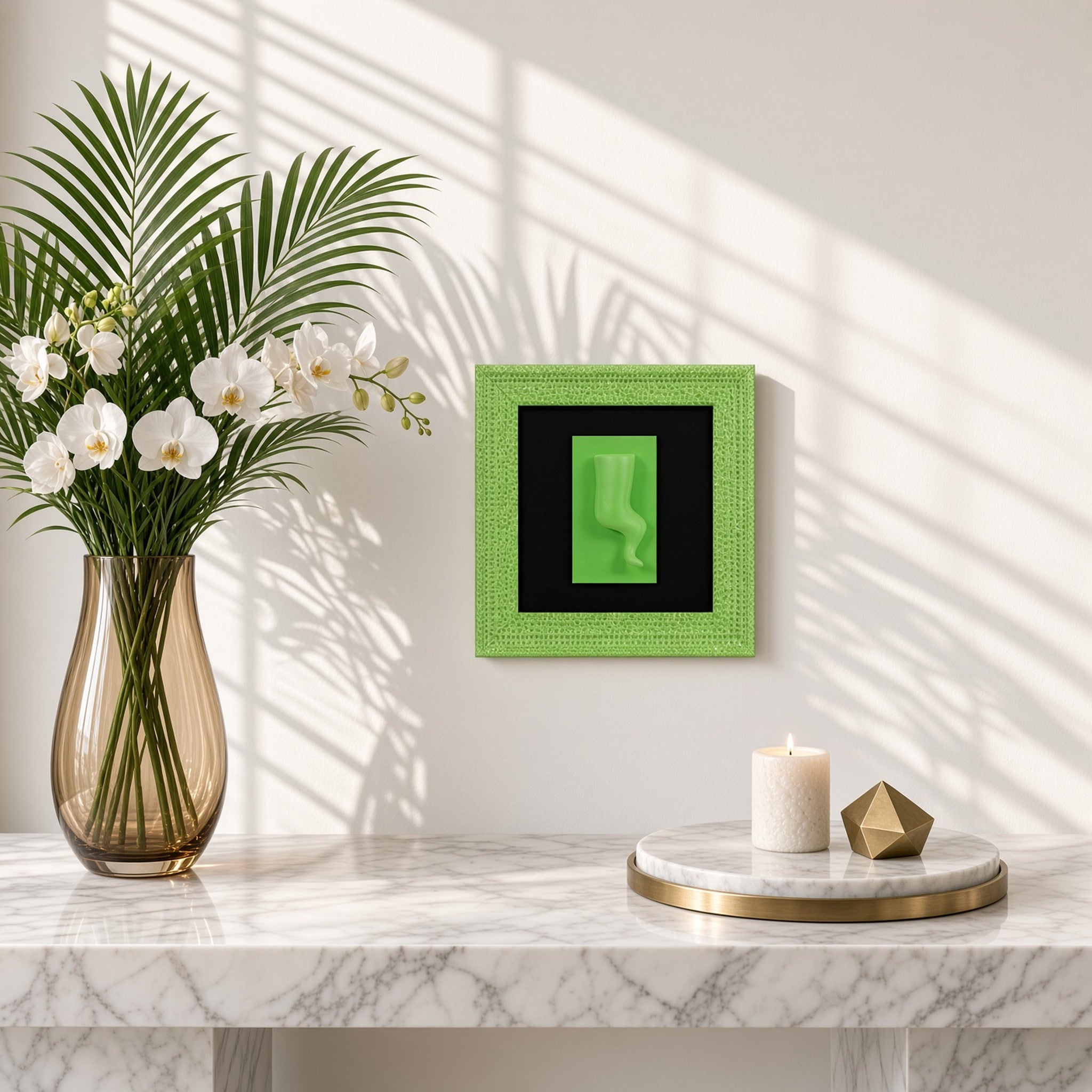Quadro Corno Monocrome Verde 19x19