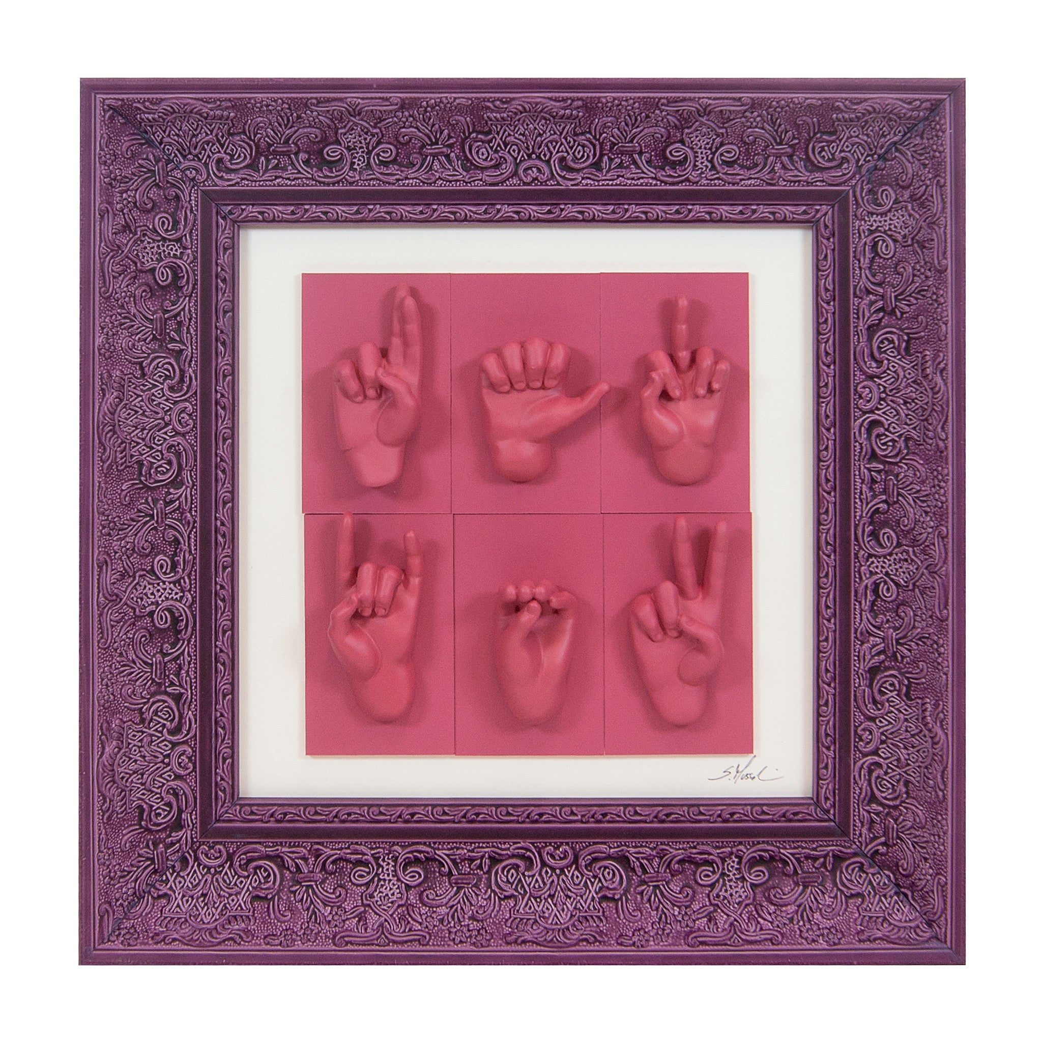 Quadro Mani Monocrome Viola 38x38