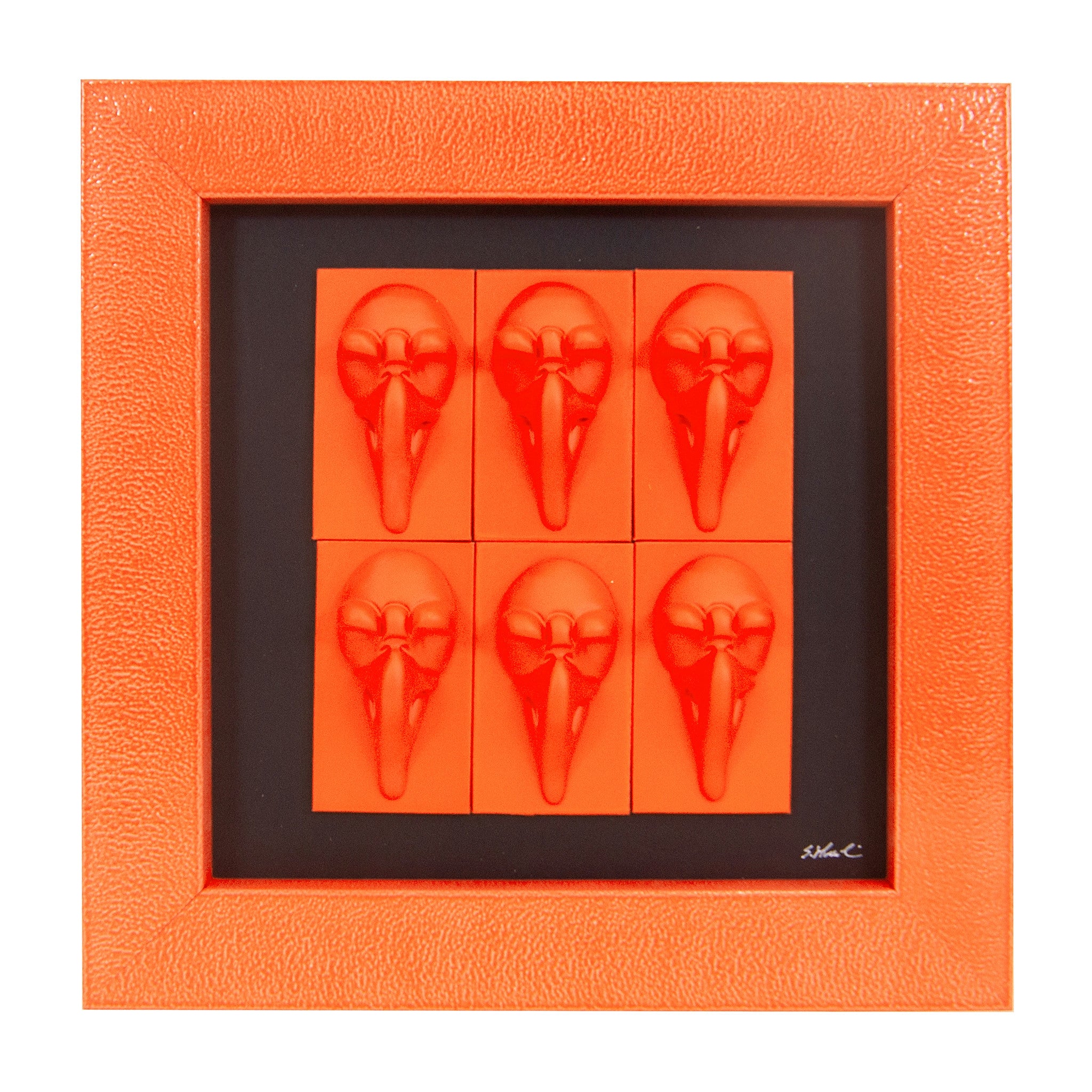 Quadro Pulcinella Monocrome Arancio 32,5x32,5