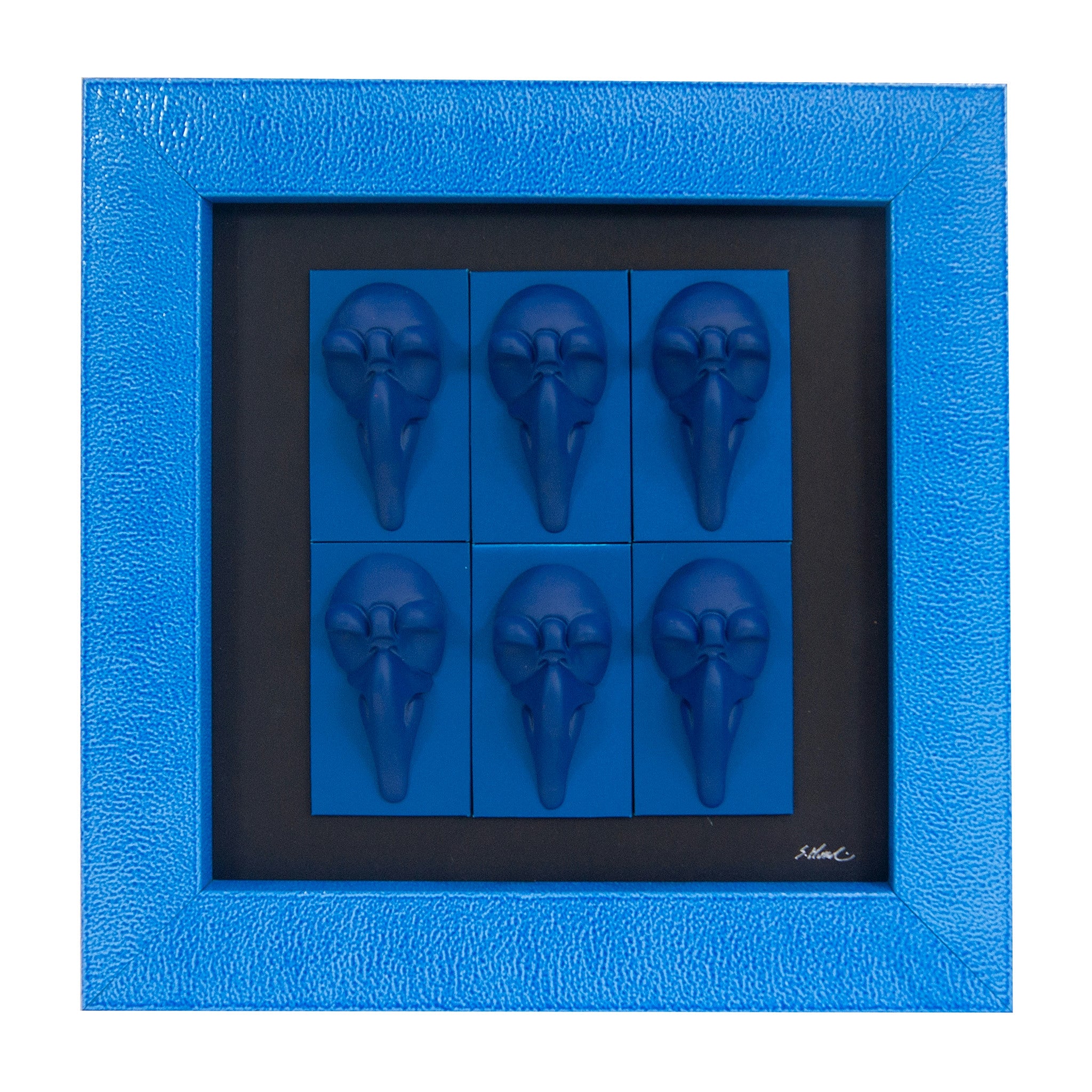 Quadro Pulcinella Monocrome Blu 32,5x32,5