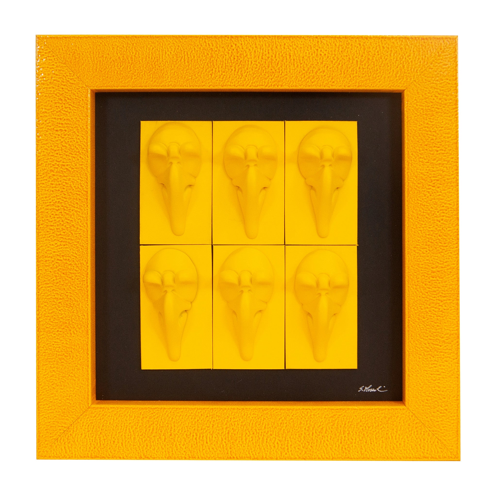 Quadro Pulcinella Monocrome Giallo 32,5x32,5