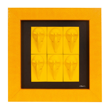 Quadro Pulcinella Monocrome Giallo 32,5x32,5