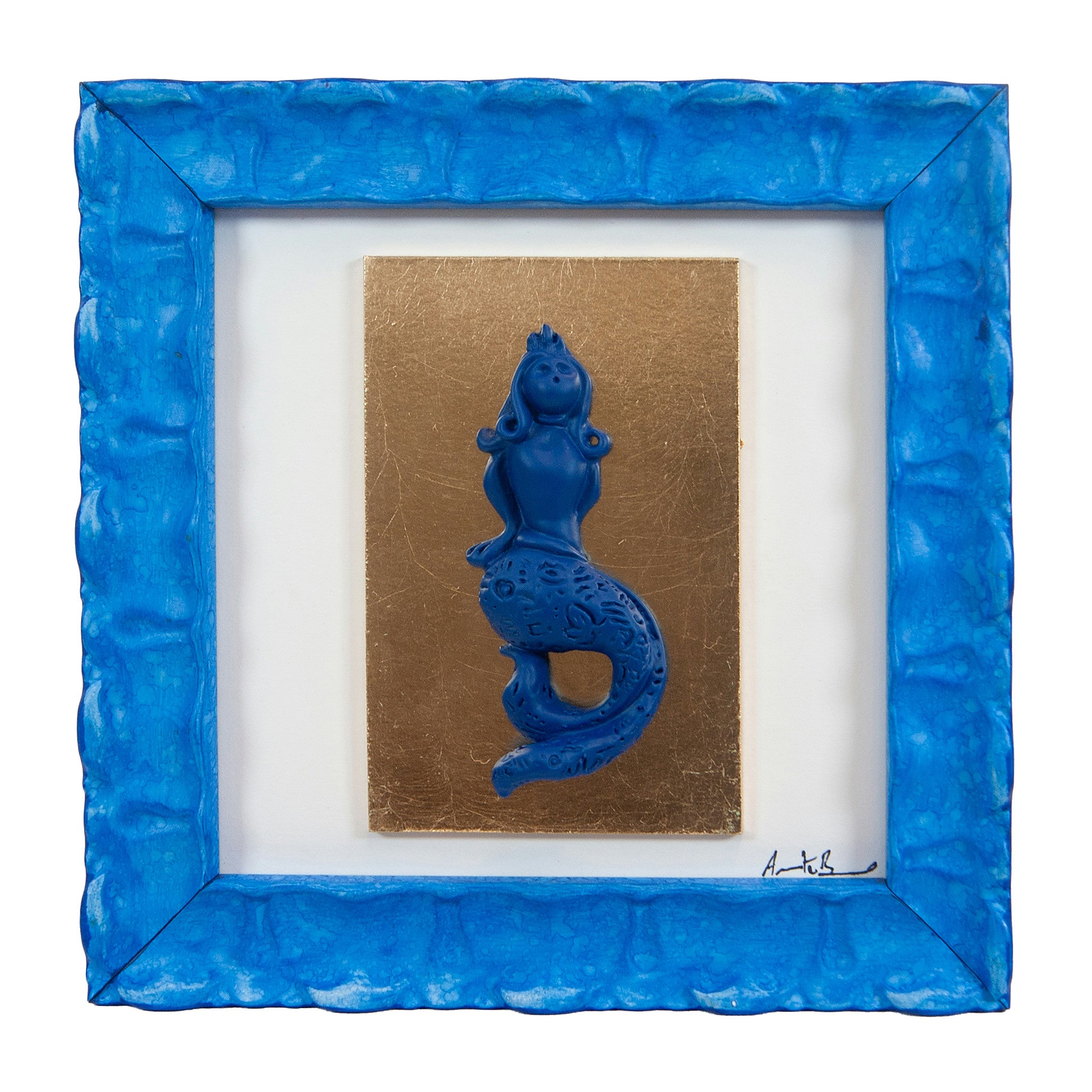 Quadro Sirena Monocrome Blu 19x19