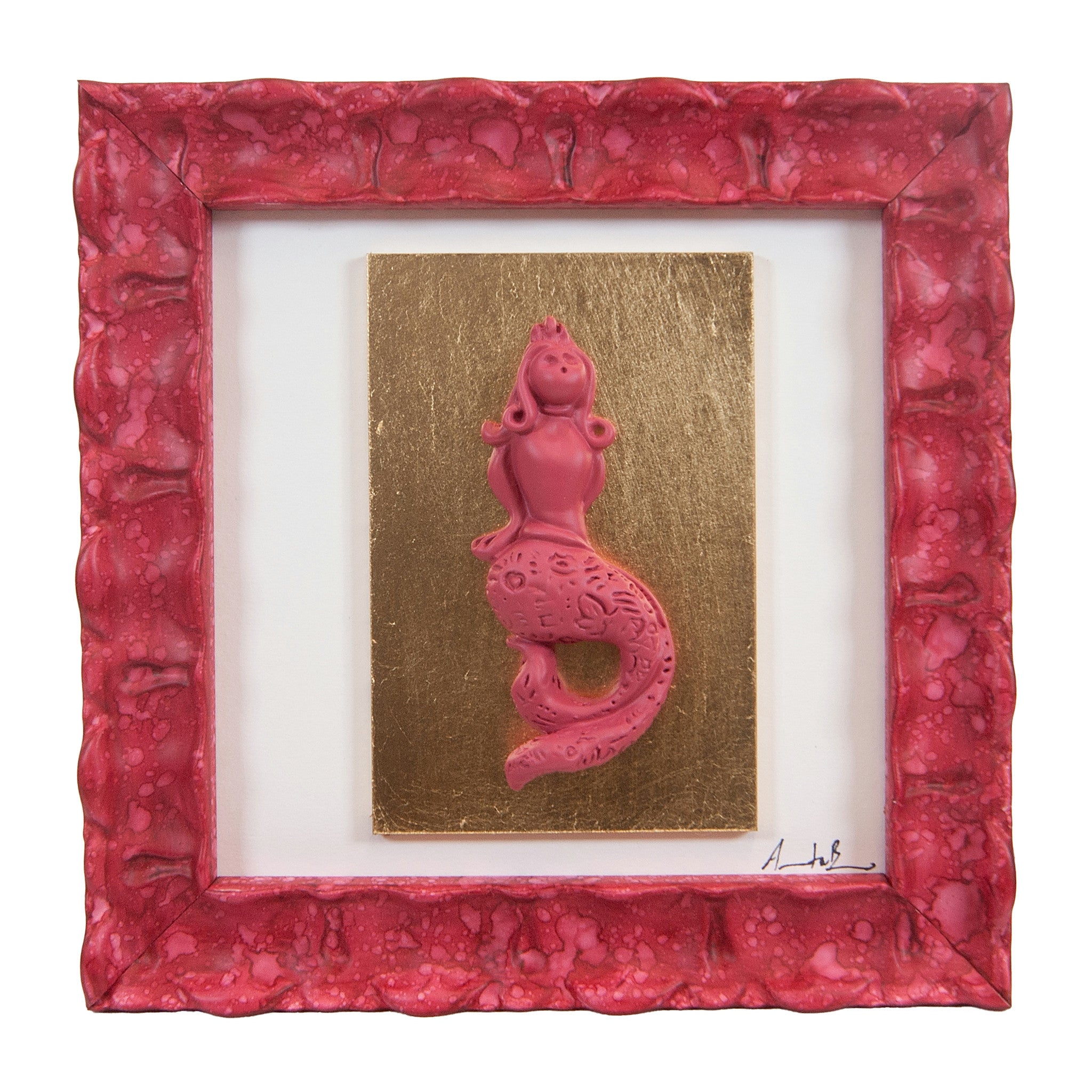 Quadro Sirena Monocrome Fucsia 19x19