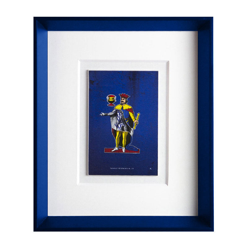 I re di Napoli - versione premium della grafica d'autore con cornice artigianale italiana