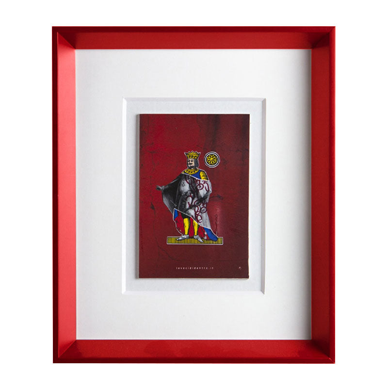 I re di Napoli - versione premium della grafica d'autore con cornice artigianale italiana