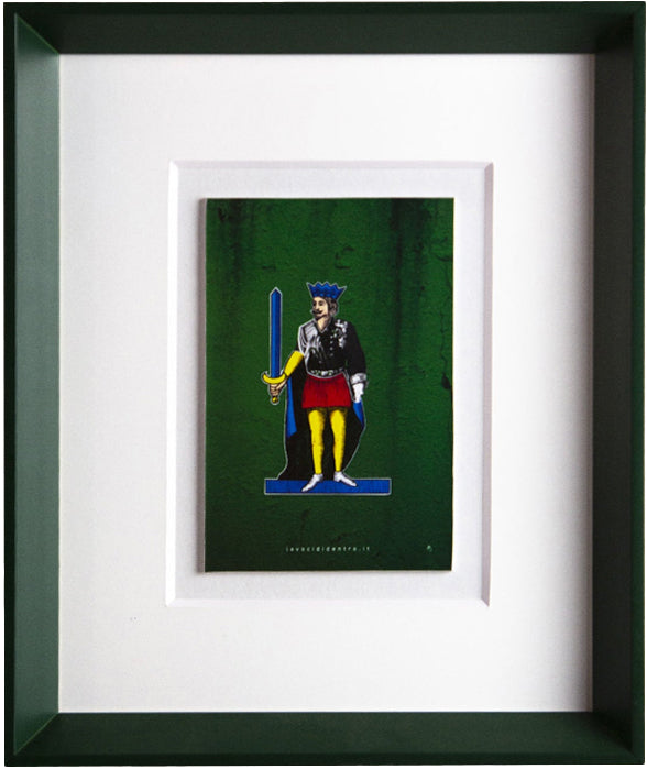 I re di Napoli - versione premium della grafica d'autore con cornice artigianale italiana