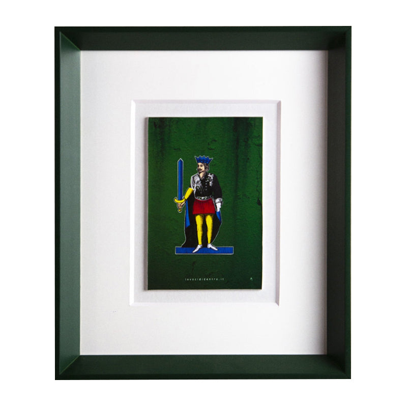 I re di Napoli - versione premium della grafica d'autore con cornice artigianale italiana