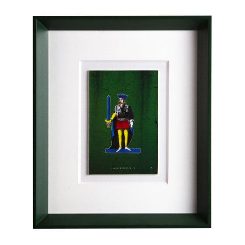 I re di Napoli - versione premium della grafica d'autore con cornice artigianale italiana