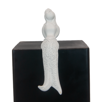 Regina Partenope - scultura in resina colorata bianca della sirena Regina Partenope (vers. piccola)