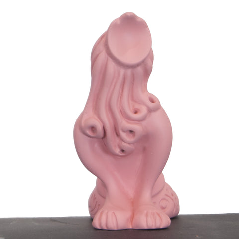 Regina Partenope - scultura in resina colorata rosa sirena Regina Partenope (vers. piccola)