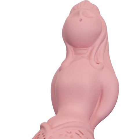 Regina Partenope - scultura in resina colorata rosa sirena Regina Partenope (vers. piccola)