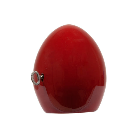 Egg of Virgil, the secrets of Naples - Sculpture in fire-glazed terracotta and iron key