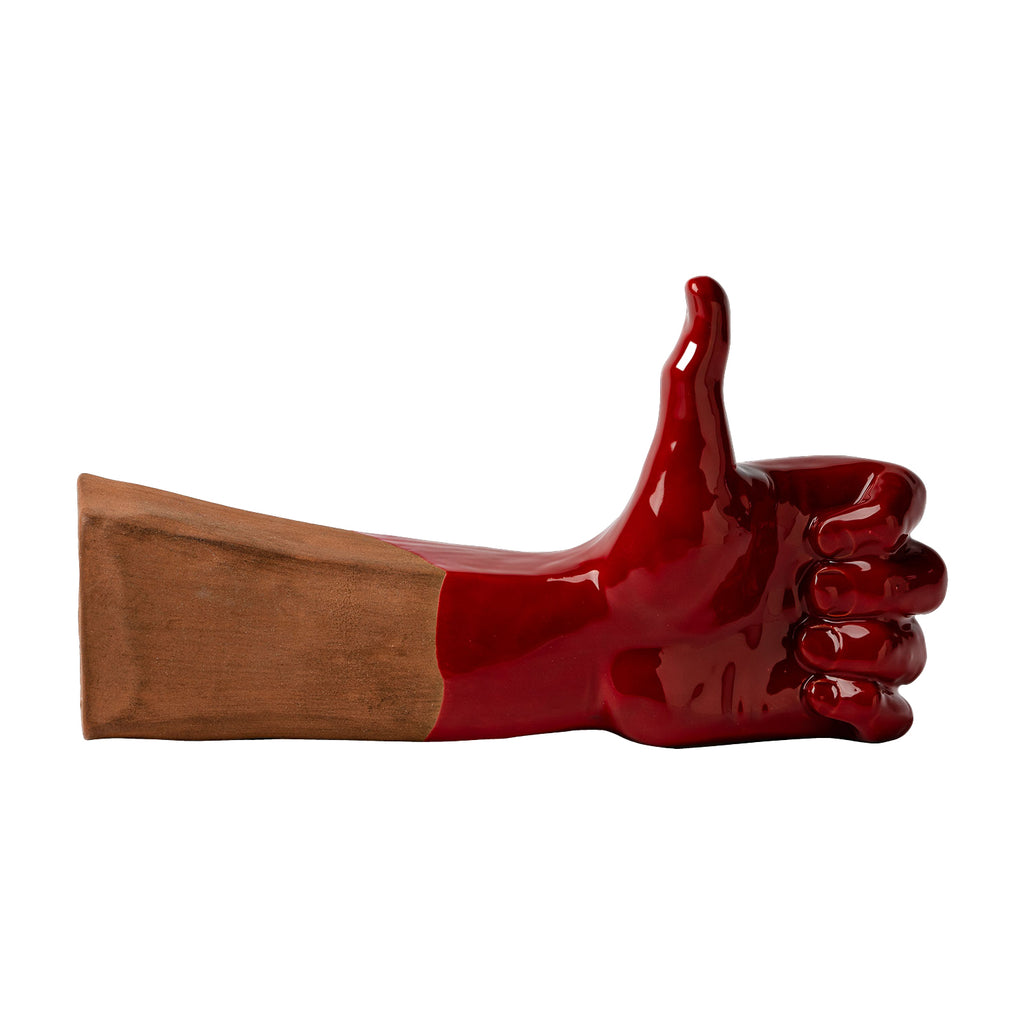 'O Like - scultura in terracotta colorata de 