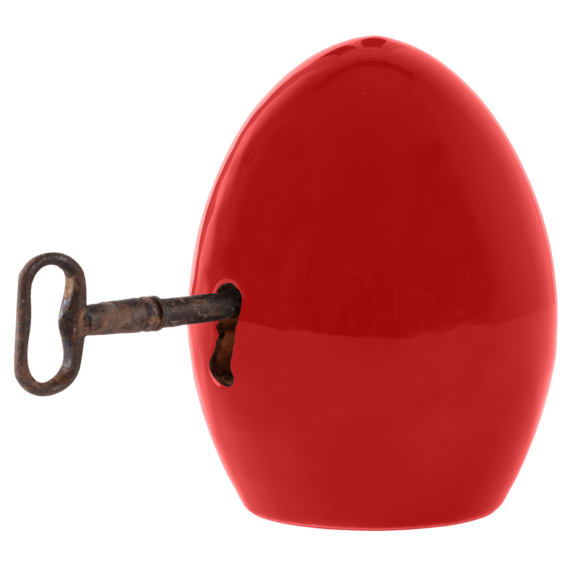 Egg of Virgil, the secrets of Naples - Sculpture in fire-glazed terracotta and iron key