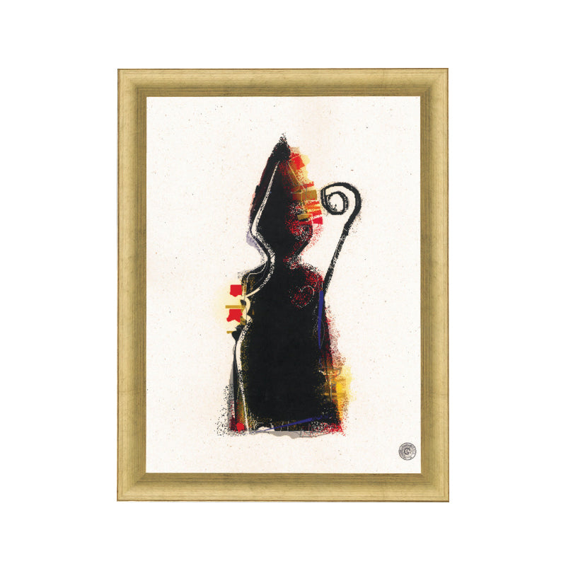 San Gennà Pienzace Tu 5  - grafica d'autore su San Gennaro con cornice artigianale italiana